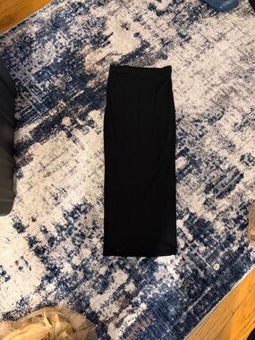 Black Bead Black Maxi Pencil Skirt